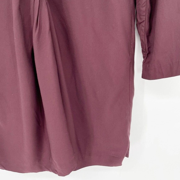 ZARA Twisted Knot Blazer Mini Dress Size XL Burgundy Long Sleeve Notch Collar - Picture 5 of 13